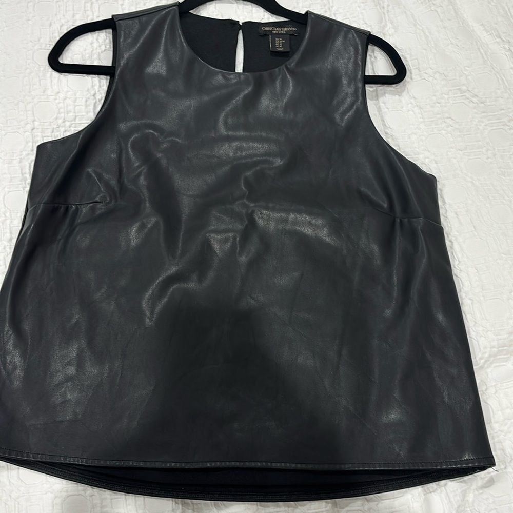Christian Siriano Faux Leather Tank M